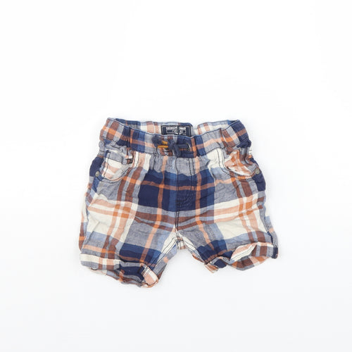 NEXT Boys Blue Plaid  Sweat Shorts Size 2 Years