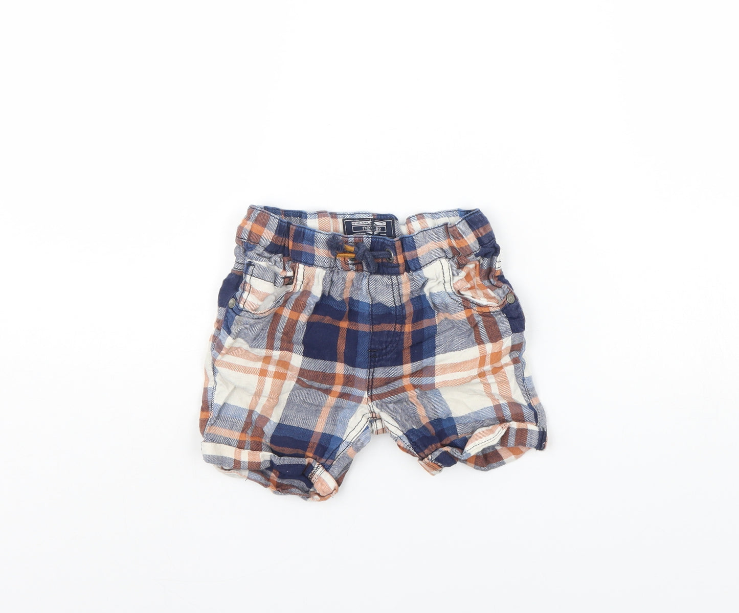 NEXT Boys Blue Plaid  Sweat Shorts Size 2 Years