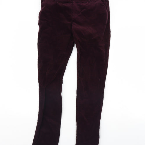 White Stuff Womens Purple  Velour Trousers  Size 10 L30 in