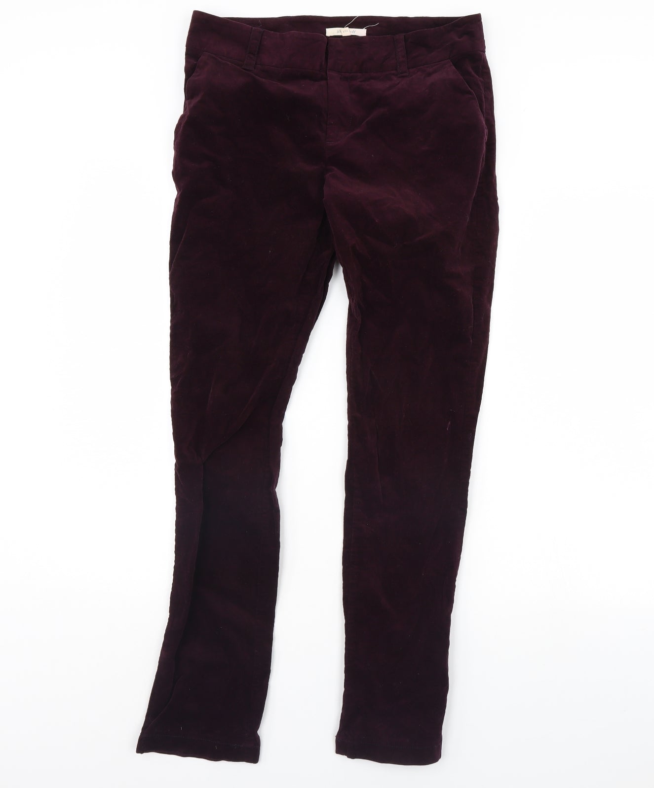 White Stuff Womens Purple  Velour Trousers  Size 10 L30 in