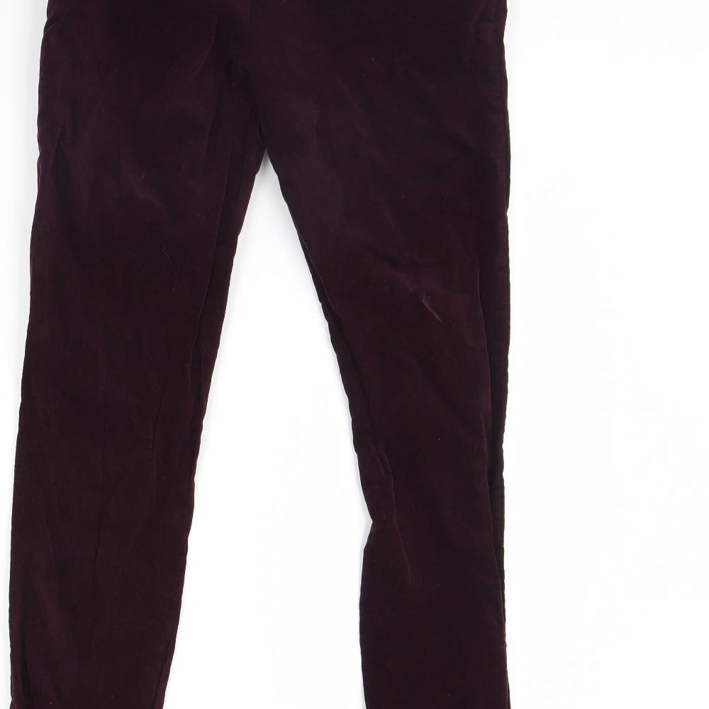 White Stuff Womens Purple  Velour Trousers  Size 10 L30 in