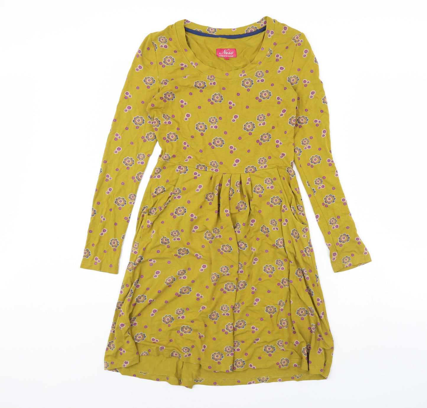 Ness Womens Green Floral  Fit & Flare  Size 10