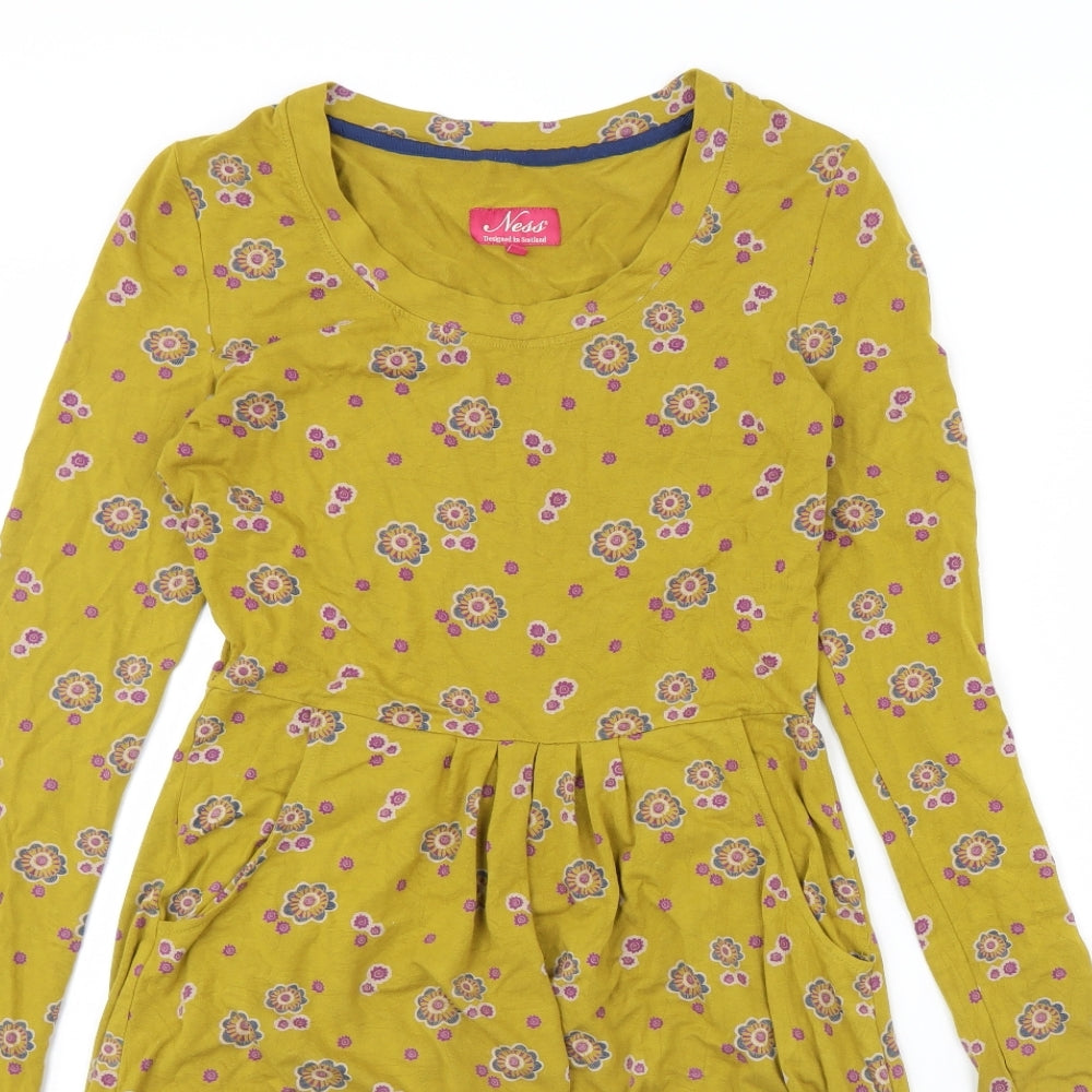 Ness Womens Green Floral  Fit & Flare  Size 10