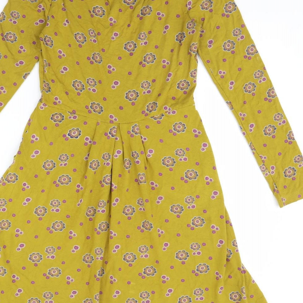 Ness Womens Green Floral  Fit & Flare  Size 10