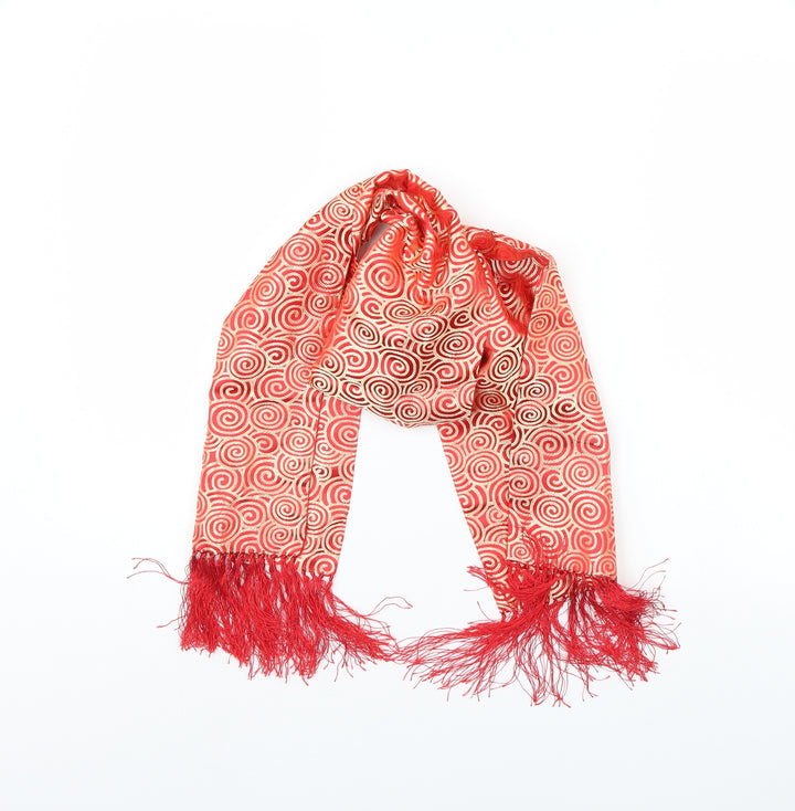 Preworn Womens Red Geometric   Scarf