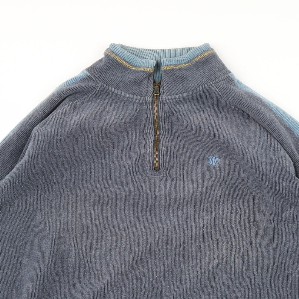 Preworn Mens Blue   Henley Jumper Size L