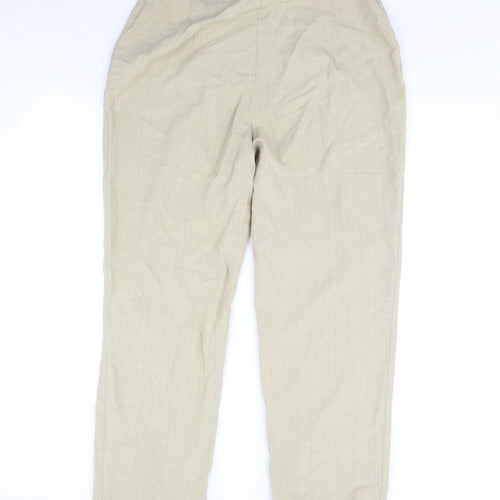 m&s Womens Beige Striped  Trousers  Size 18 L30 in