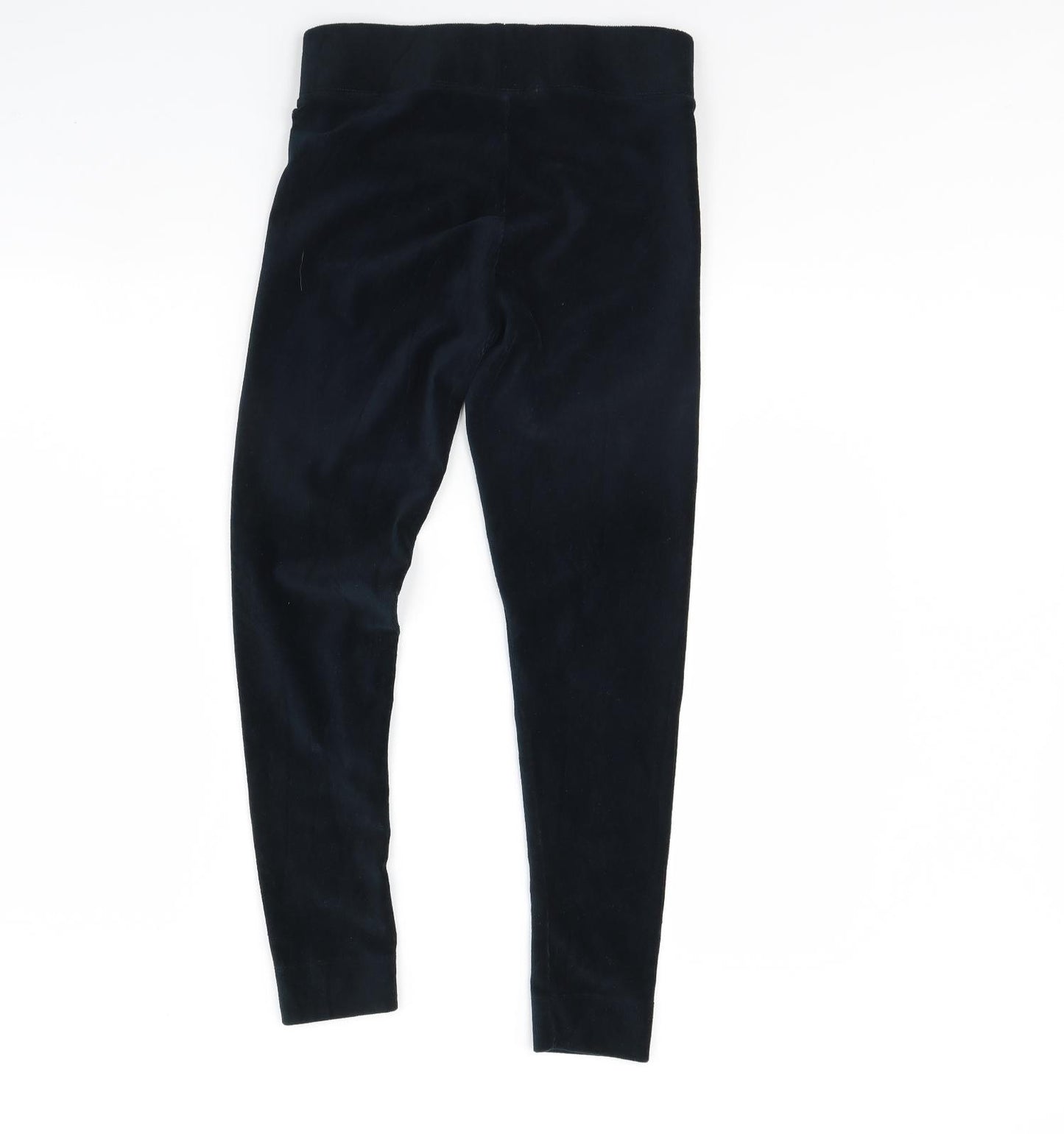 m&s Womens Blue  Velour Trousers  Size 10 L28 in