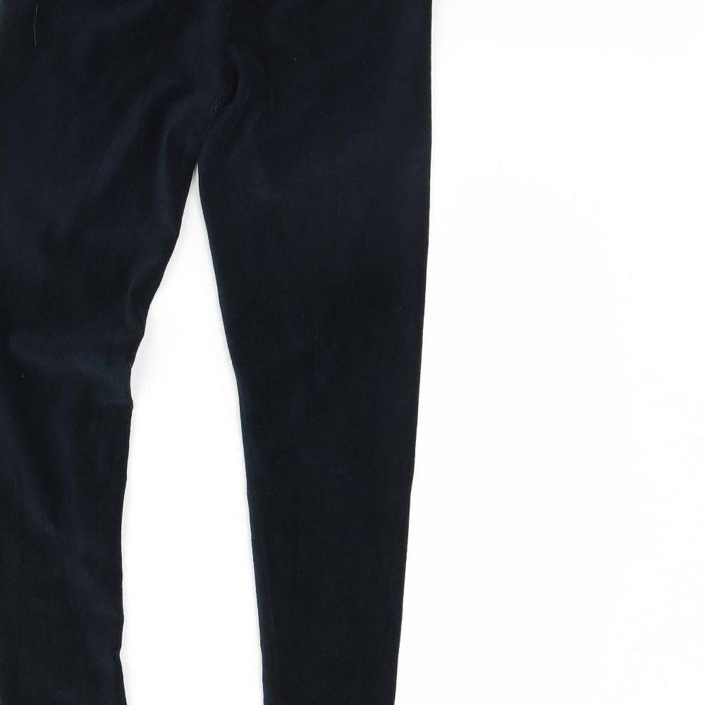 m&s Womens Blue  Velour Trousers  Size 10 L28 in