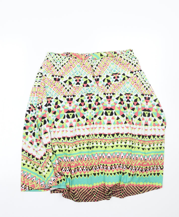 Robert Louis Womens Multicoloured Geometric  A-Line Skirt Size XL