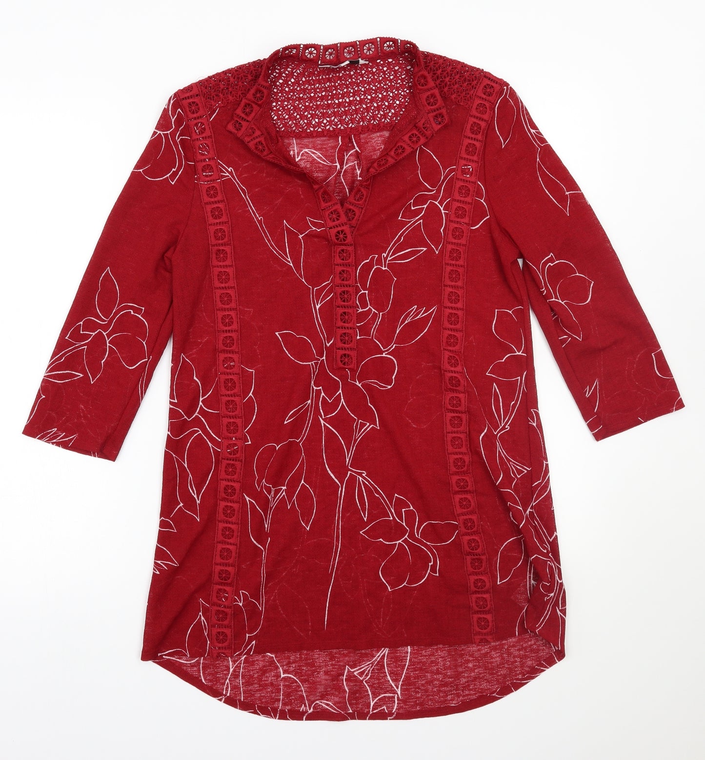 NEXT Womens Red Floral  Basic Blouse Size 10
