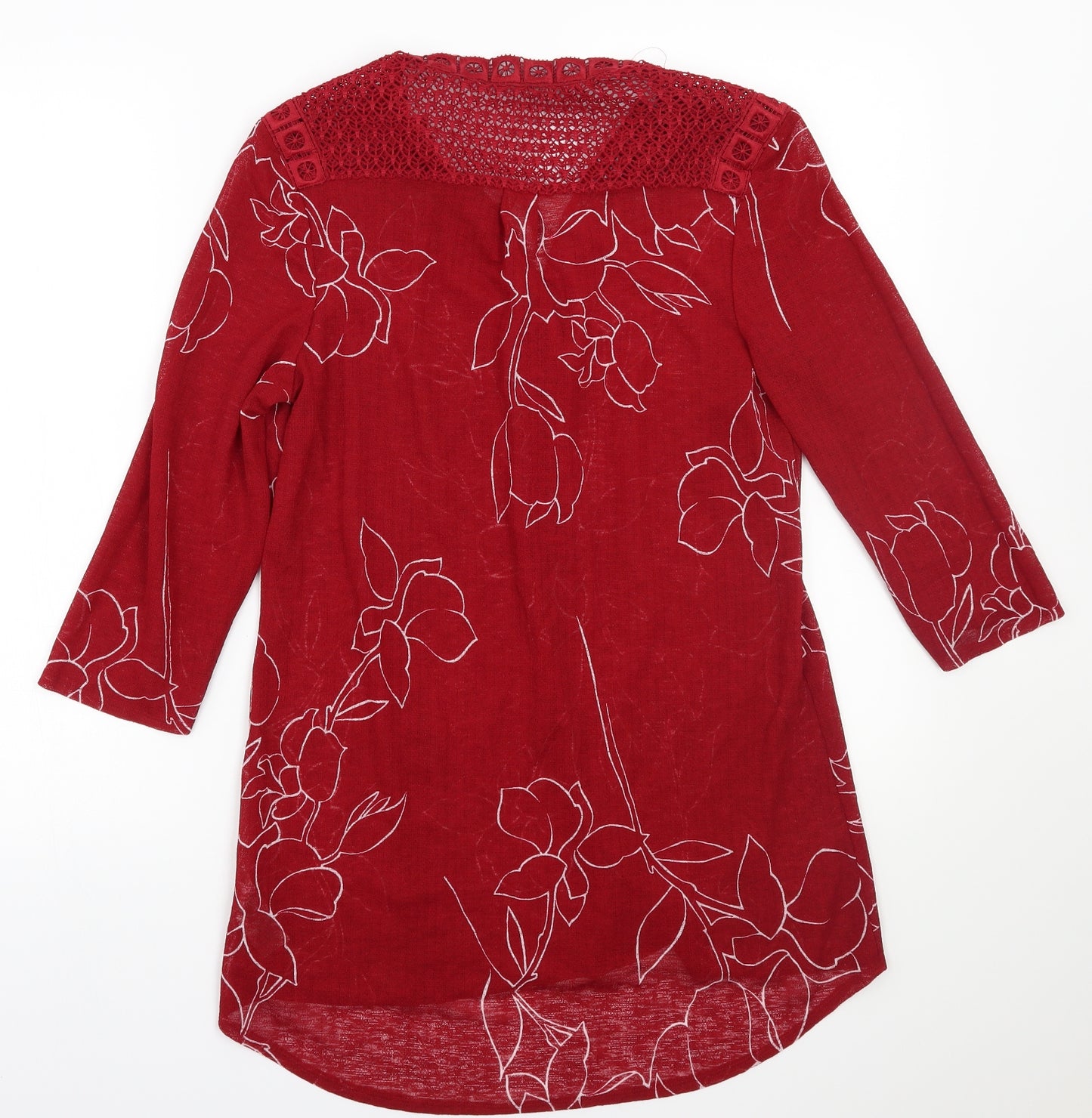 NEXT Womens Red Floral  Basic Blouse Size 10