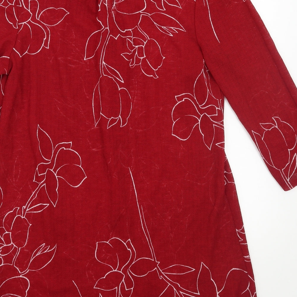 NEXT Womens Red Floral  Basic Blouse Size 10