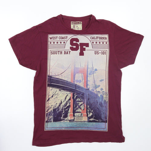 Cedar Wood State Mens Purple    T-Shirt Size M