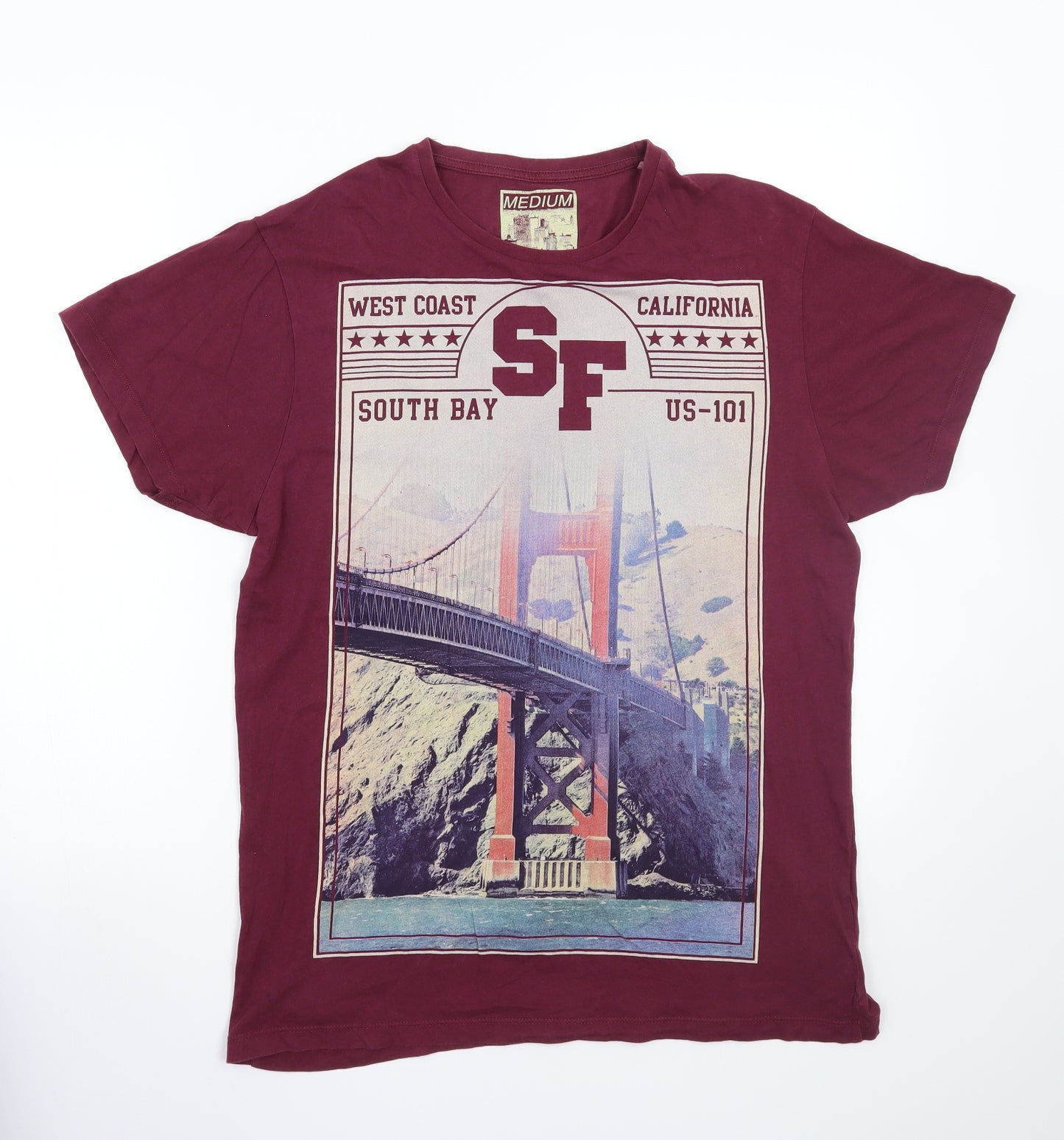 Cedar Wood State Mens Purple    T-Shirt Size M