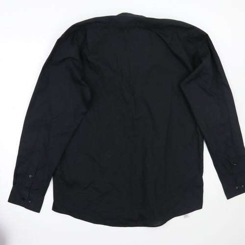 George Mens Black    Button-Up Size 15