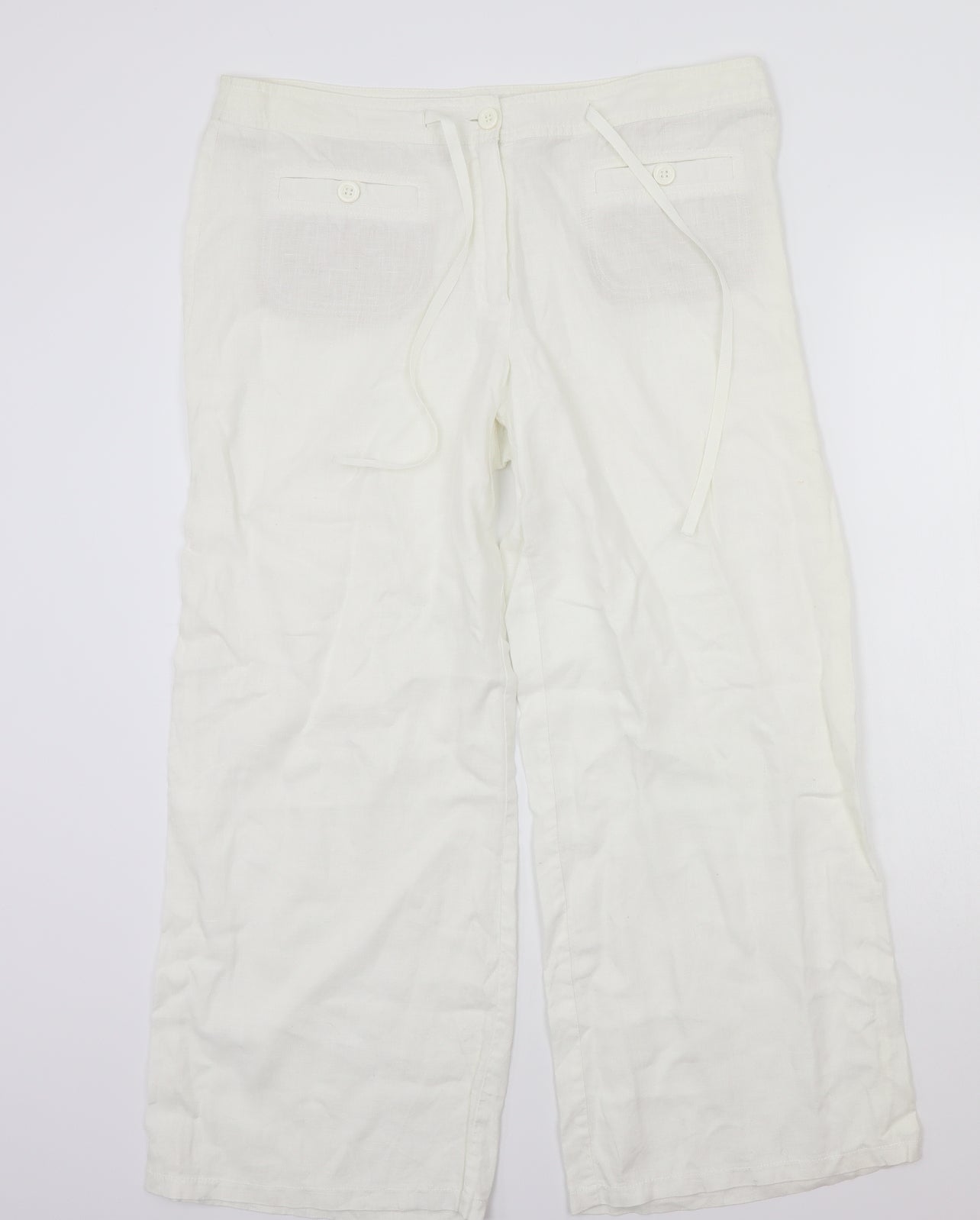 Marks and Spencer Womens White   Trousers  Size 16 L25 in