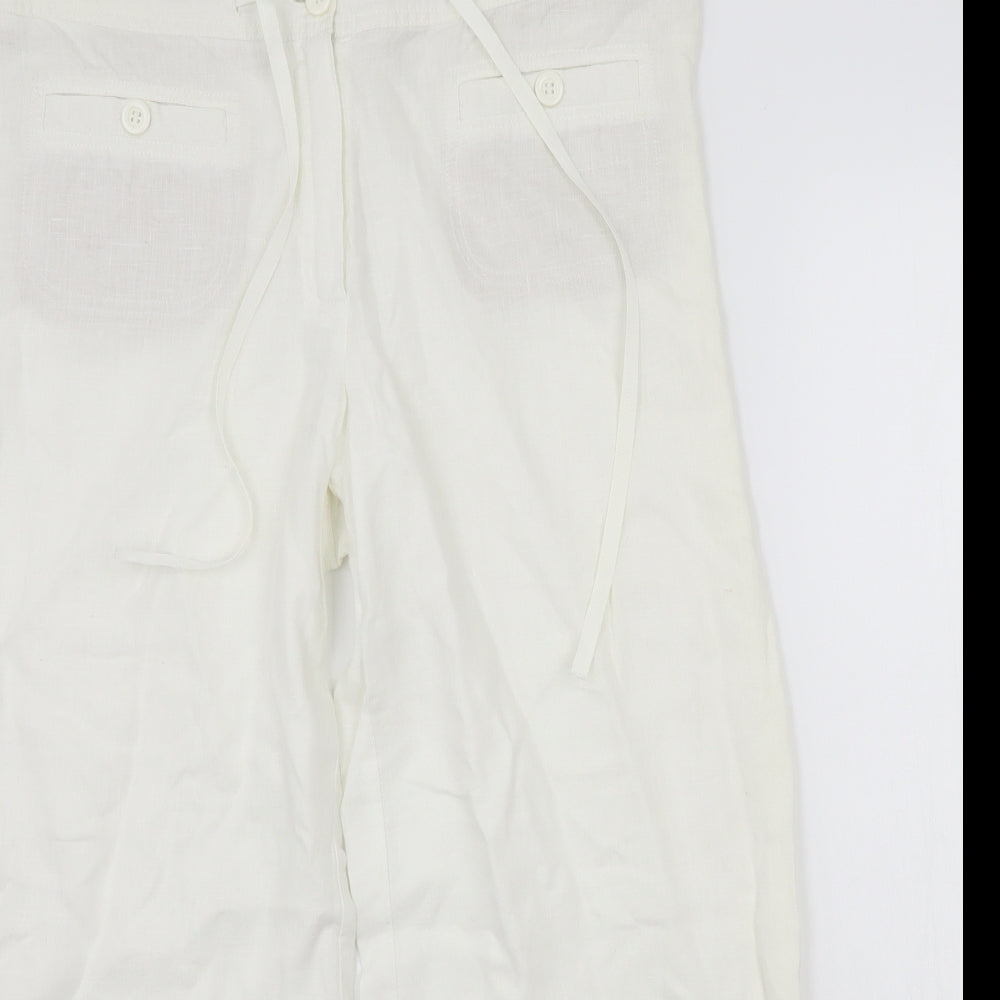 Marks and Spencer Womens White   Trousers  Size 16 L25 in