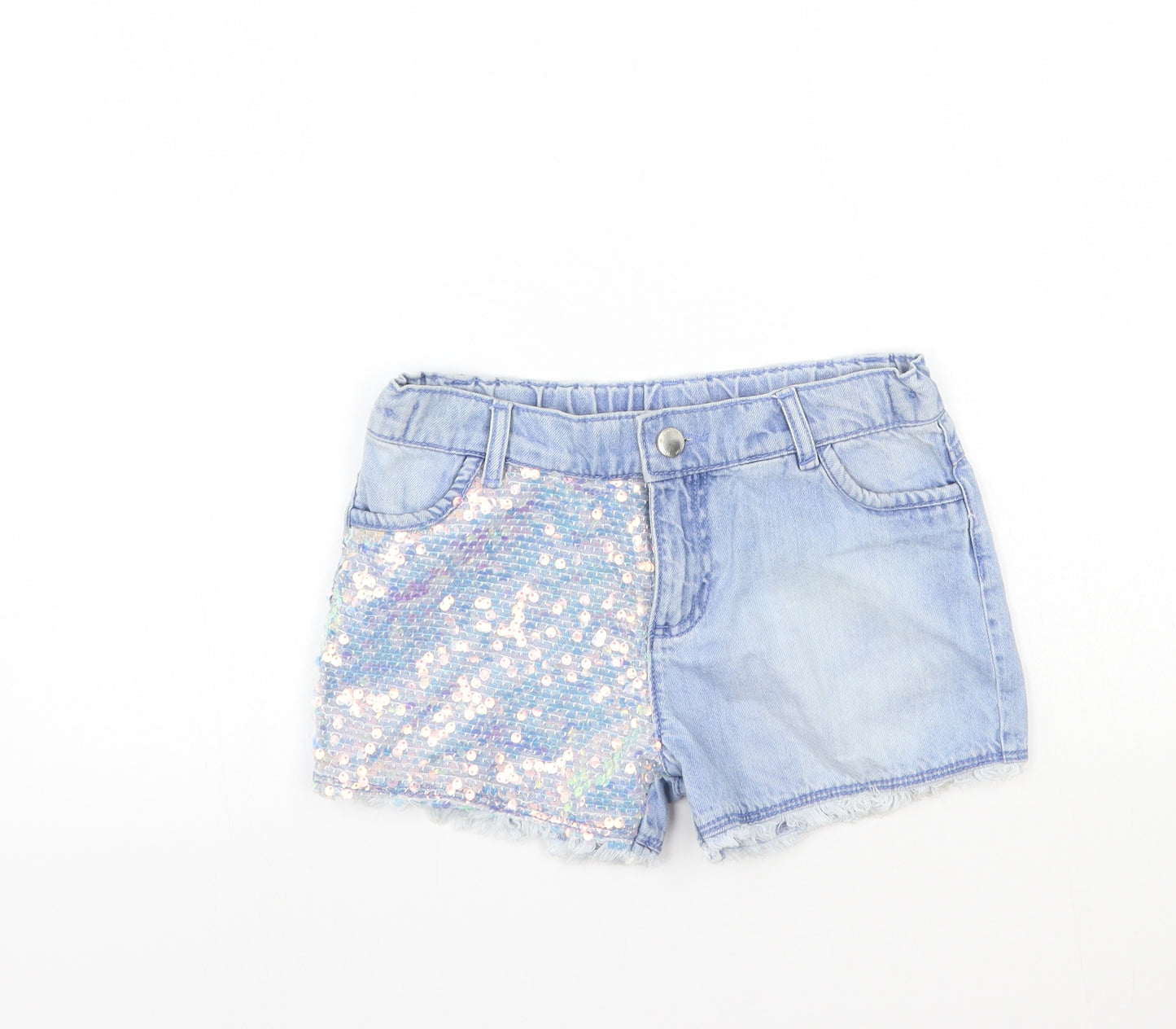 F&F Girls Blue   Cut-Off Shorts Size 9-10 Years