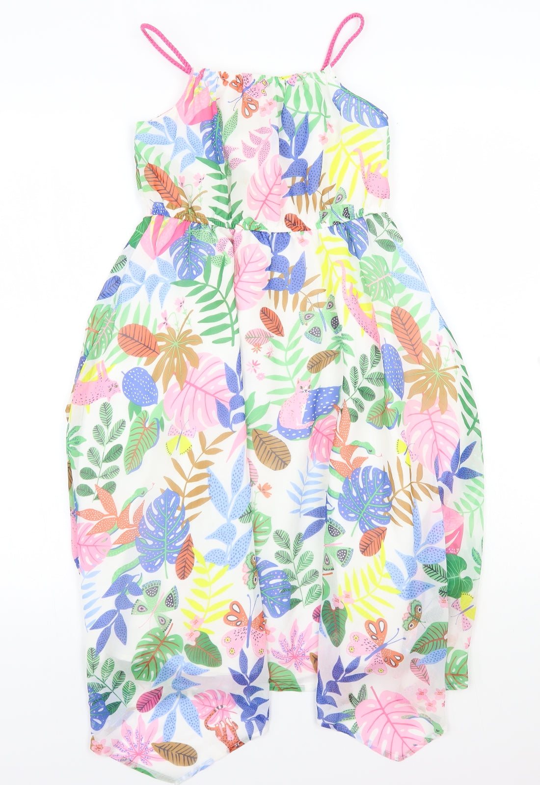 H&M Girls White Floral  A-Line  Size 8-9 Years