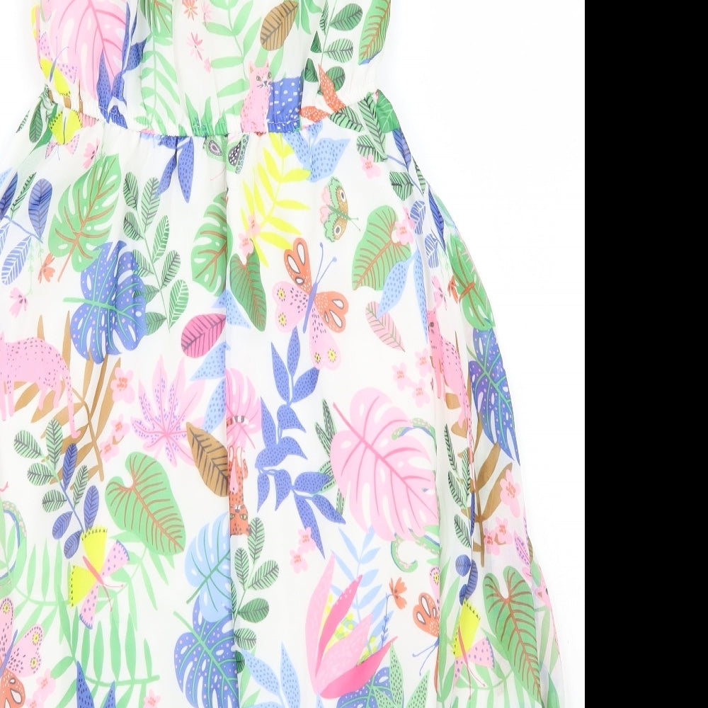 H&M Girls White Floral  A-Line  Size 8-9 Years