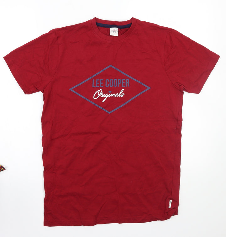 Lee Cooper Mens Red T-Shirt Size S