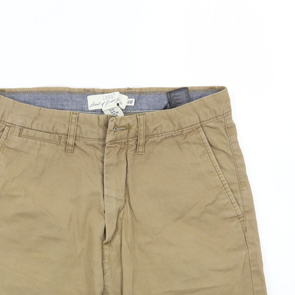 H&M Mens Brown   Chino Shorts Size 30