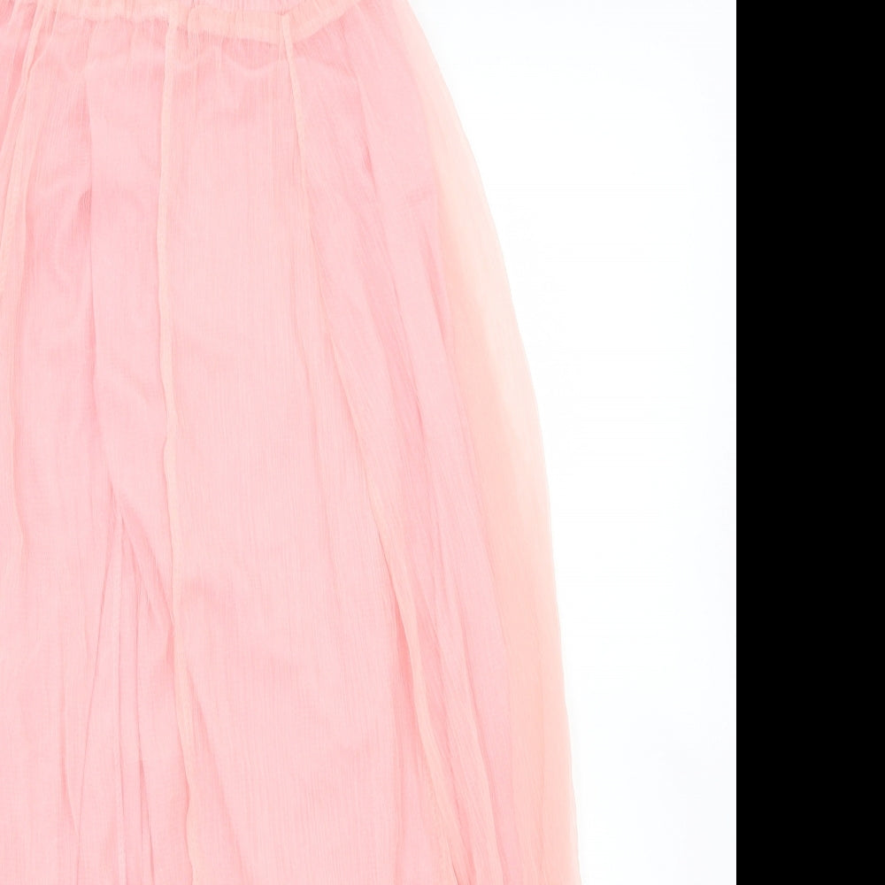 Preworn Womens Pink  Rayon A-Line Skirt Size S