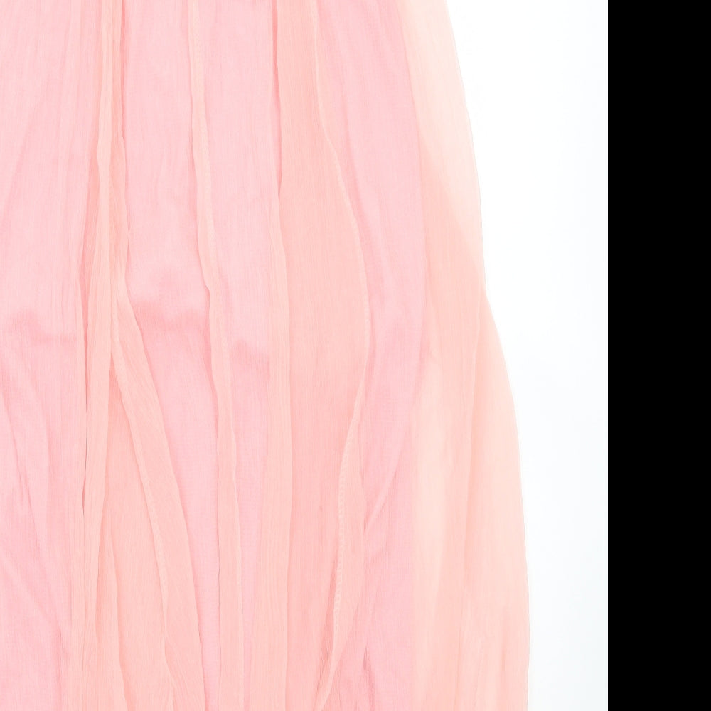 Preworn Womens Pink  Rayon A-Line Skirt Size S