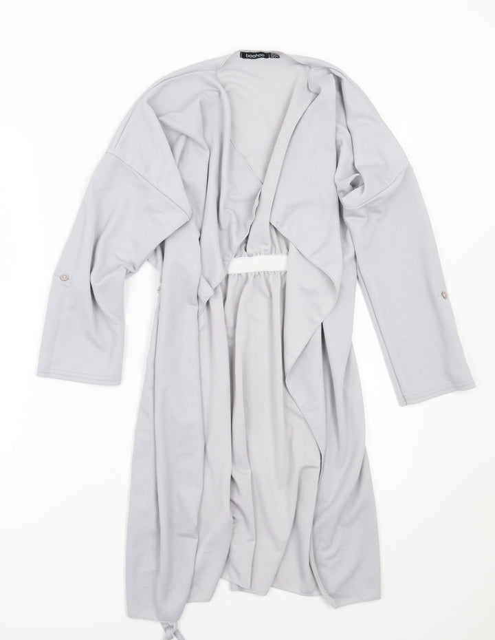 Boohoo Womens Grey Cardigan Jumper Size 8
