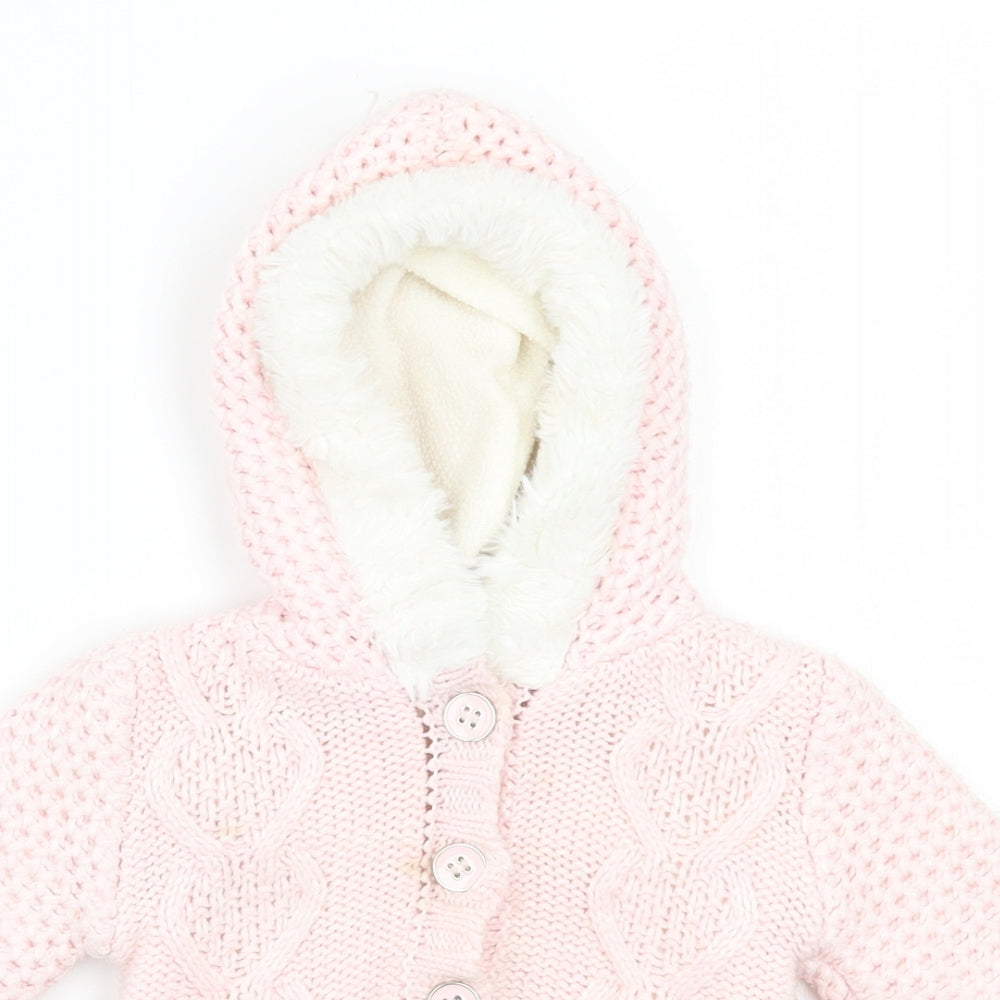 Nutmeg Girls Pink   Jacket Coatigan Size 0-3 Months