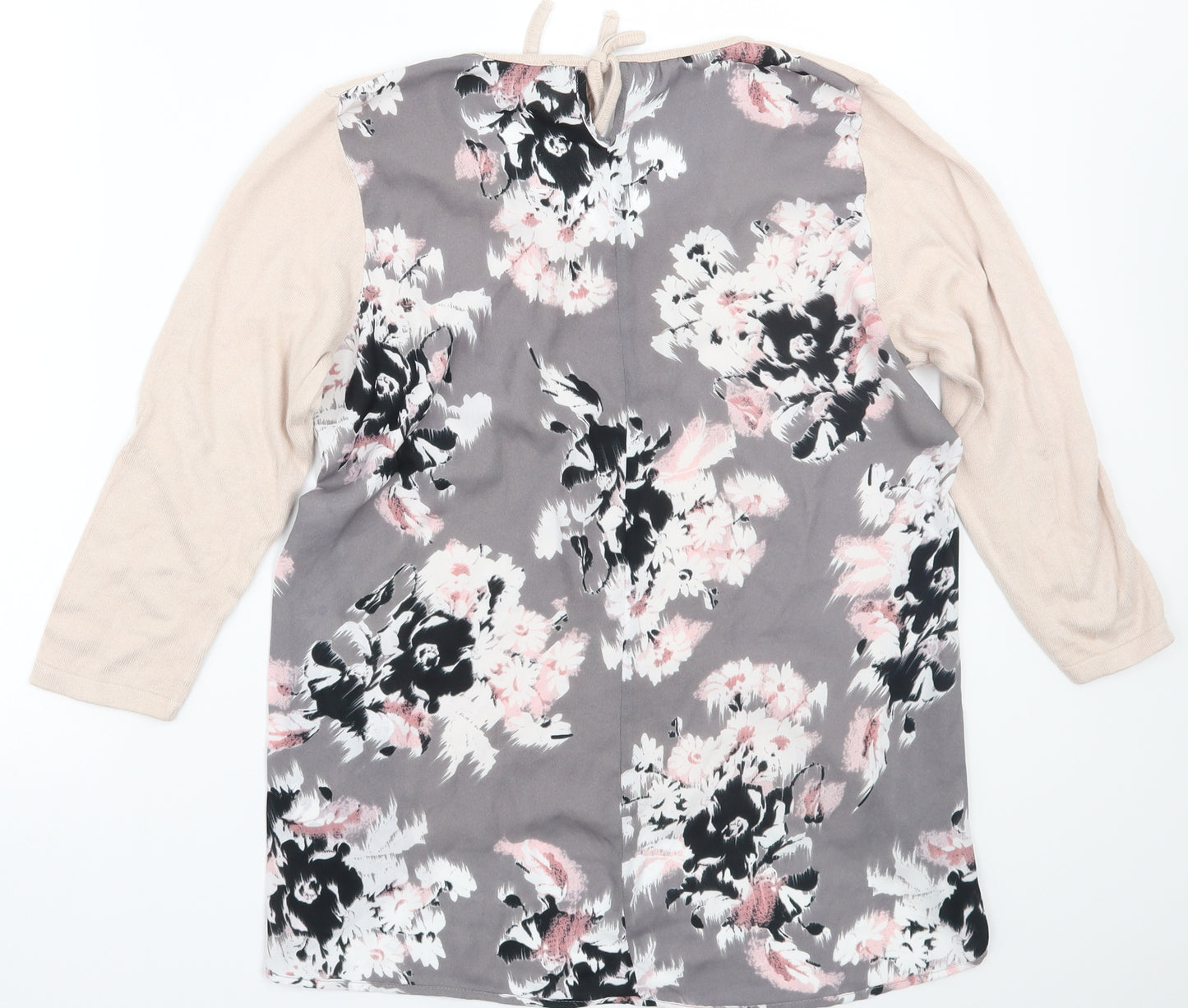 George Womens Beige Floral  Basic Blouse Size 10