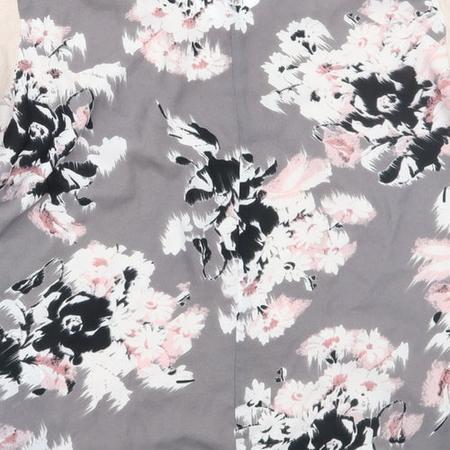 George Womens Beige Floral  Basic Blouse Size 10