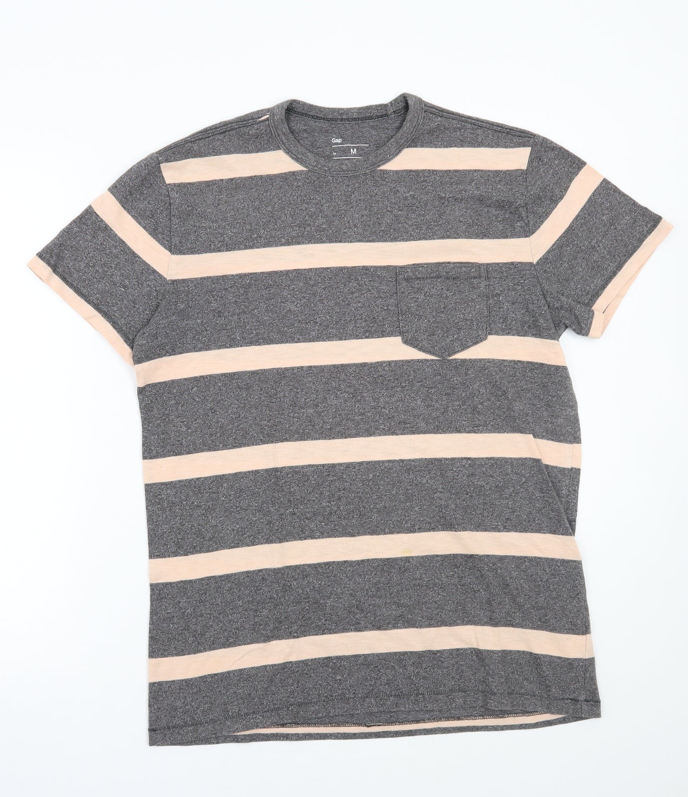 Gap Mens Grey Striped   T-Shirt Size M