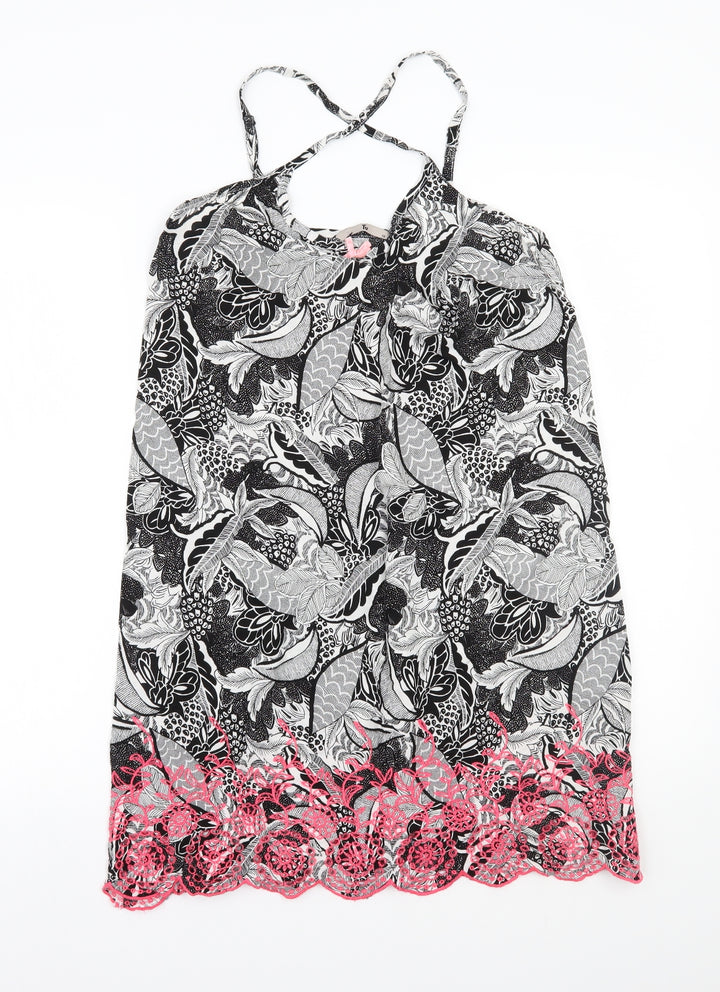 TU Womens Black Floral  A-Line  Size 10