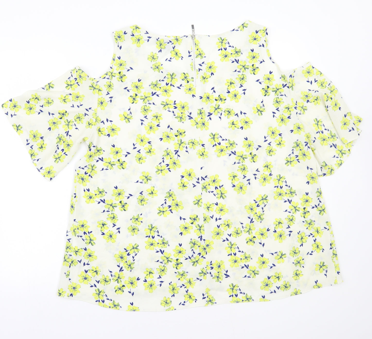 Primark Womens White Floral  Basic T-Shirt Size 16