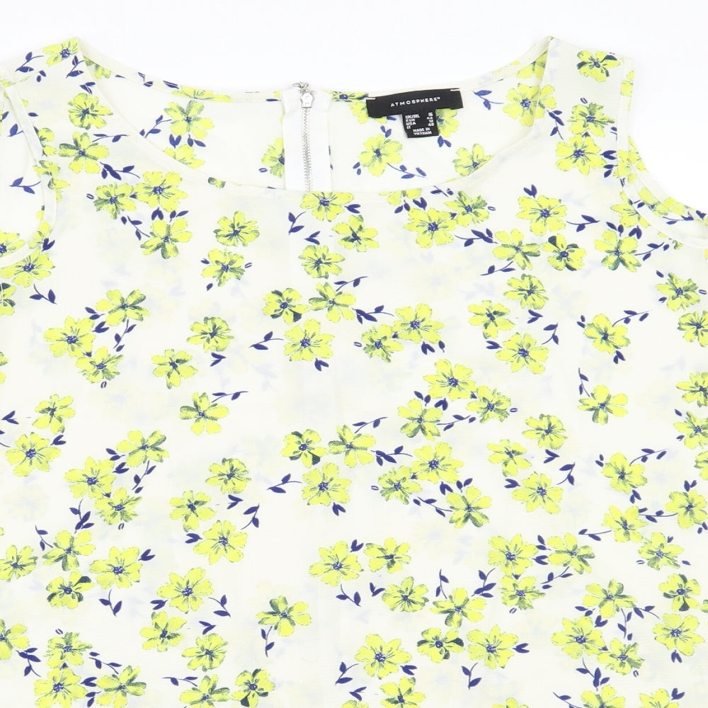 Primark Womens White Floral  Basic T-Shirt Size 16