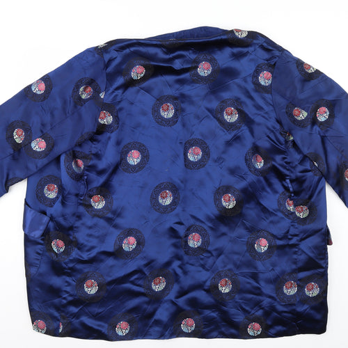 Oriental Womens Blue Floral  Kimono Robe Size 22