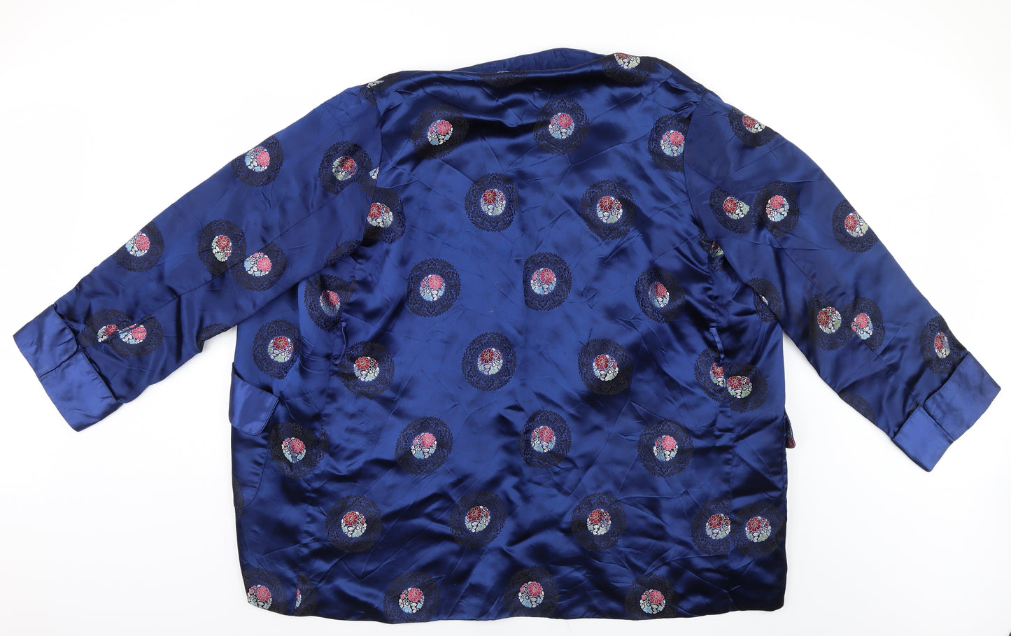 Oriental Womens Blue Floral  Kimono Robe Size 22
