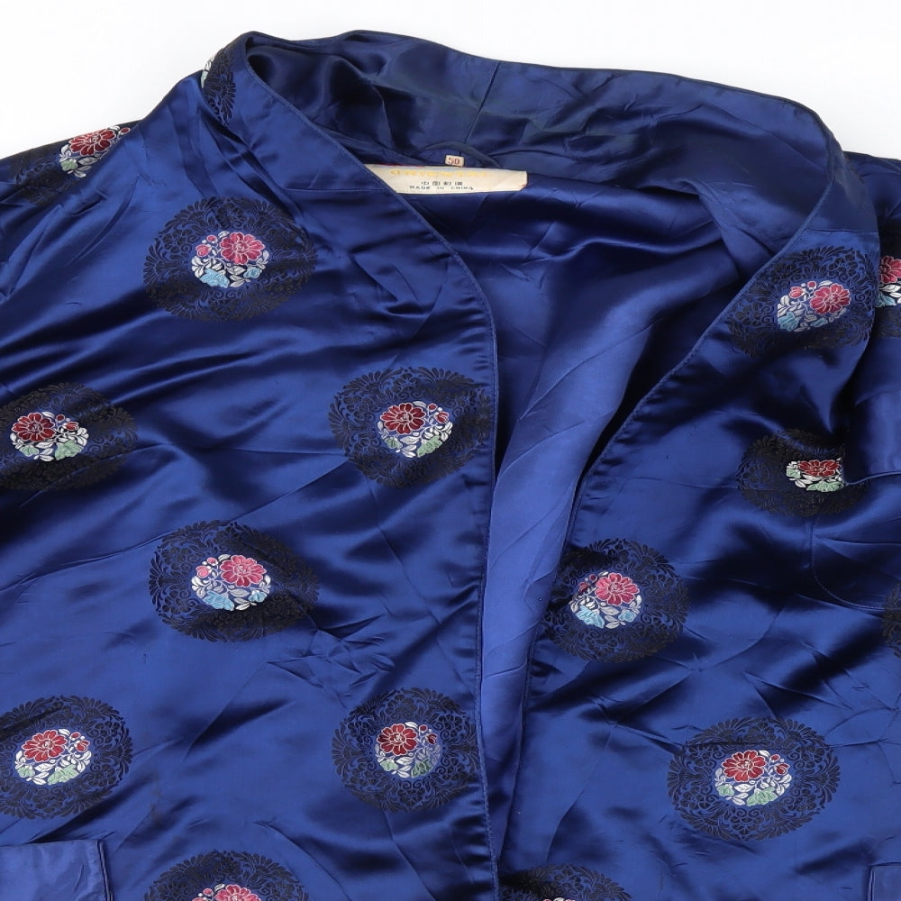 Oriental Womens Blue Floral  Kimono Robe Size 22