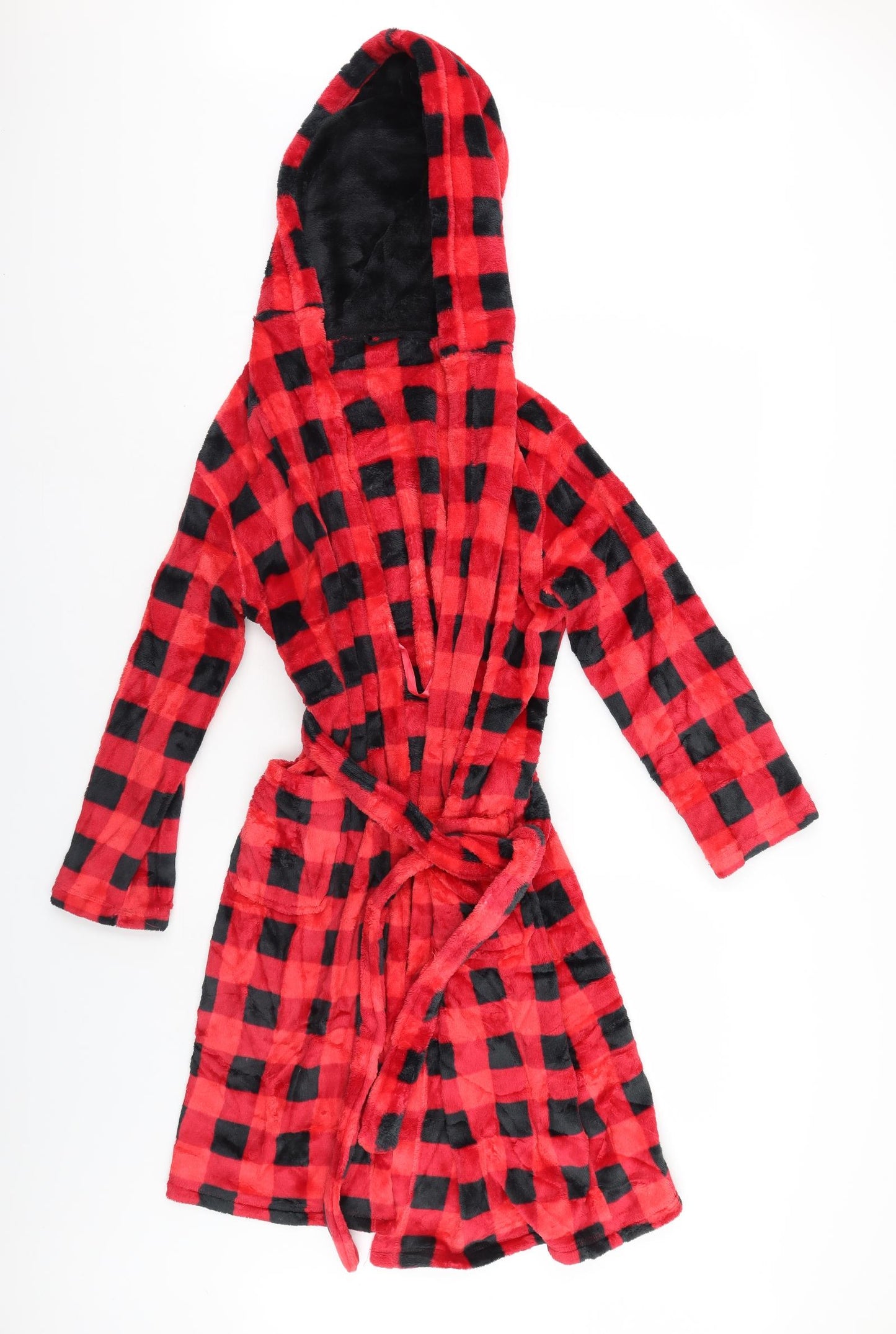 M&S Boys Red Check   Gown Size 13-14 Years  - dressing gown