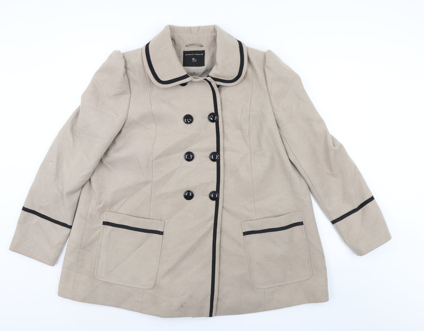 Dorothy Perkins Womens Ivory   Overcoat Coat Size 18