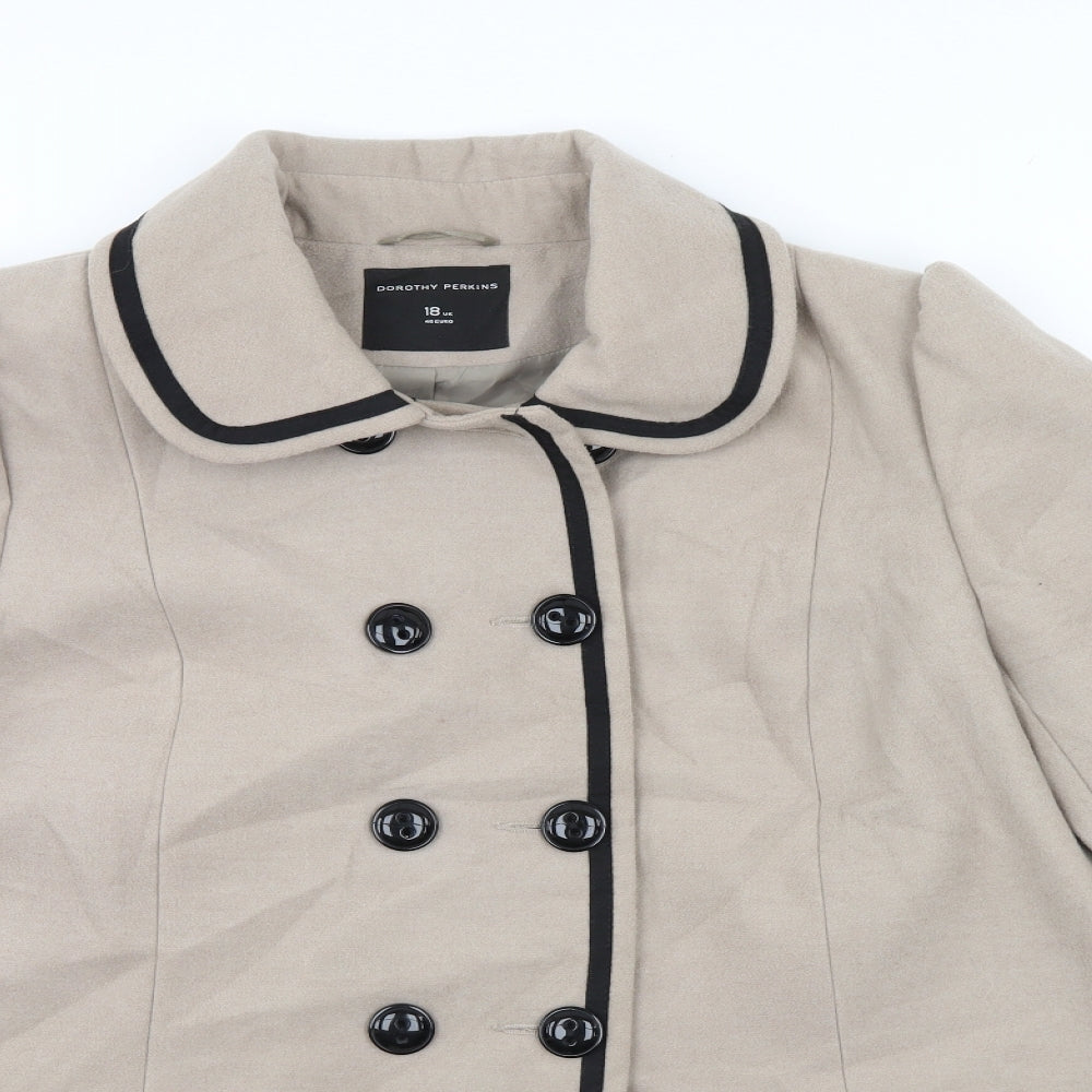 Dorothy Perkins Womens Ivory   Overcoat Coat Size 18