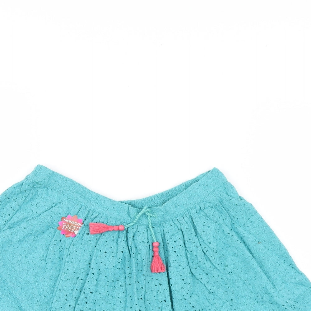 Monsoon Girls Blue Floral  Culotte Shorts Size 12-13 Years