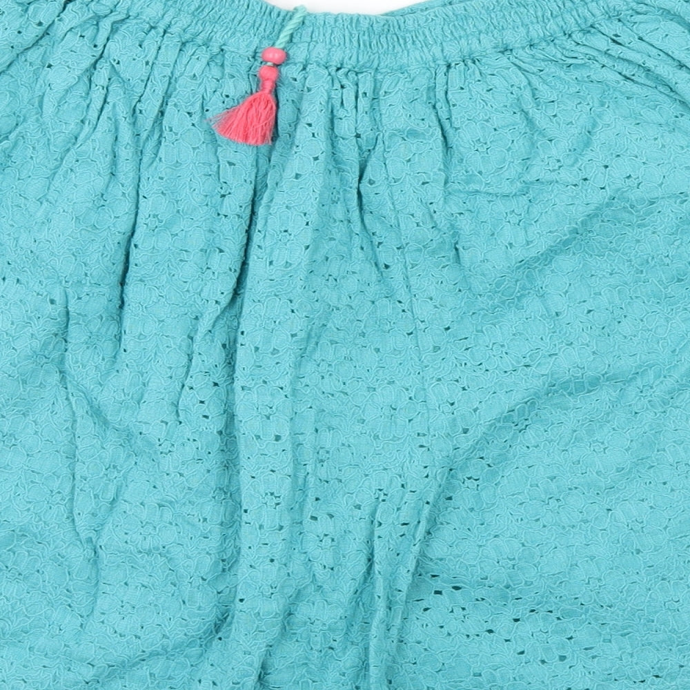 Monsoon Girls Blue Floral  Culotte Shorts Size 12-13 Years