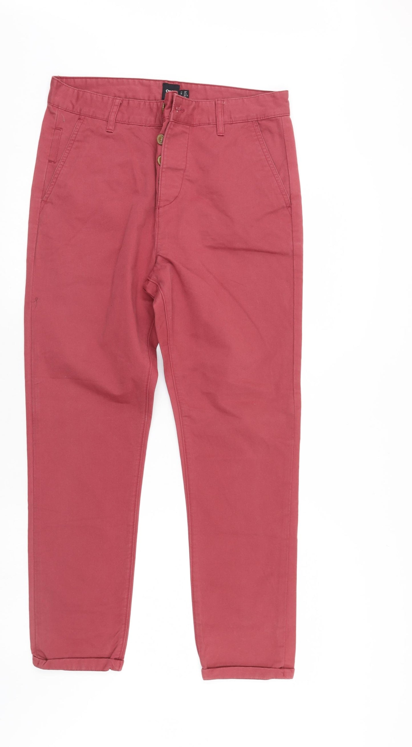 ASOS Mens Red  Denim Straight Jeans Size 30 L30 in