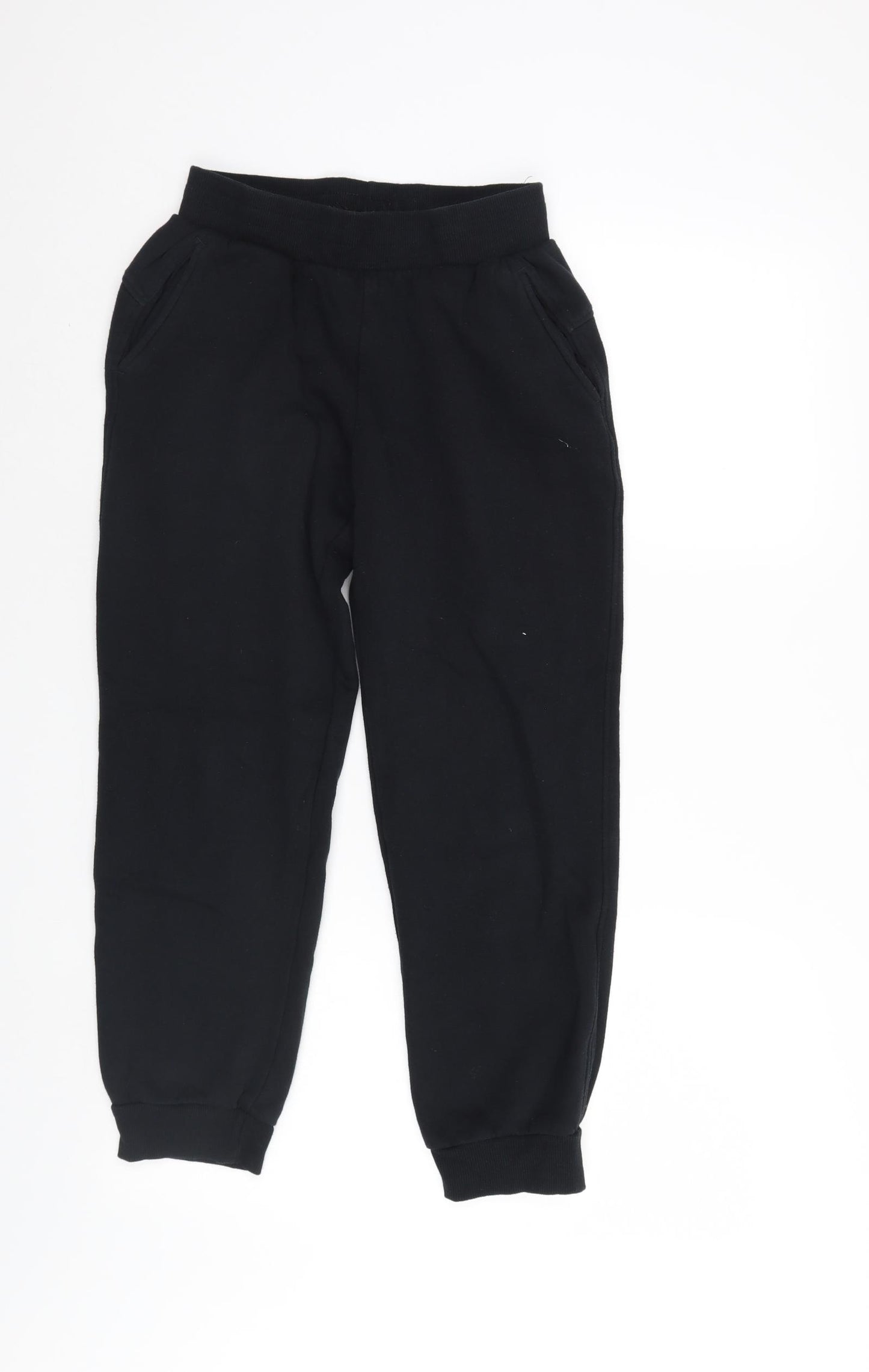 Preworn Boys Black   Sweatpants Trousers Size 10 Years