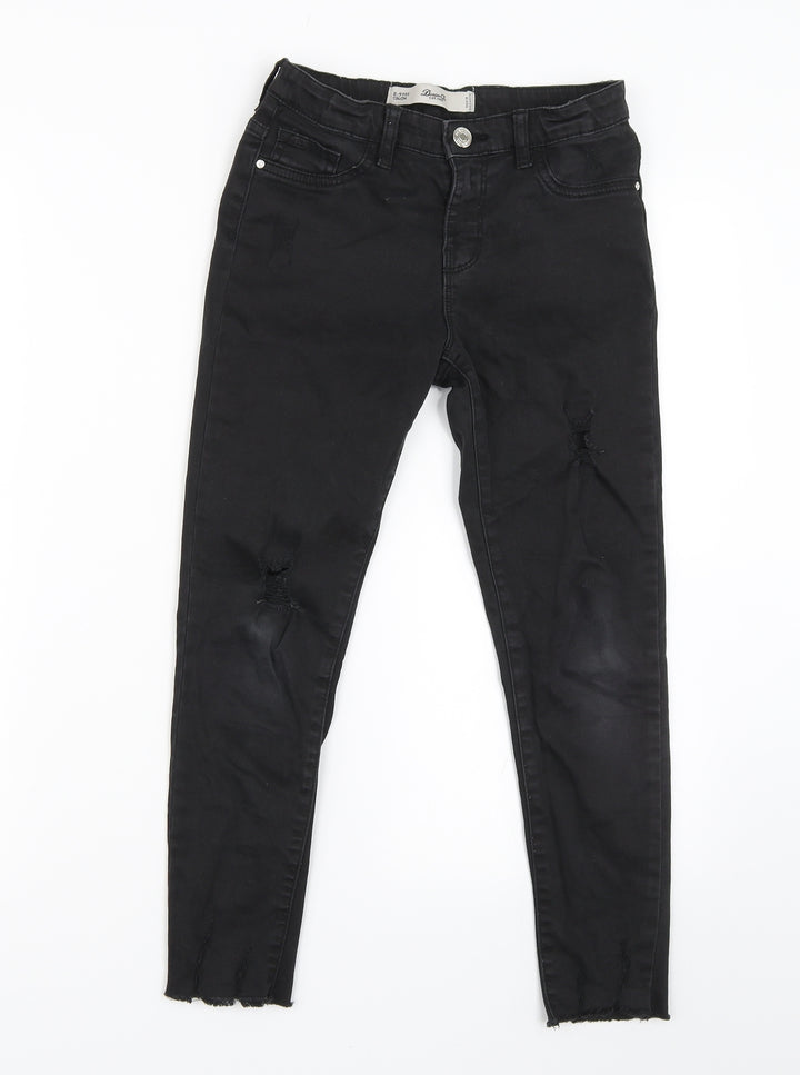 Denim & Co. Girls Black  Denim Skinny Jeans Size 8-9 Years