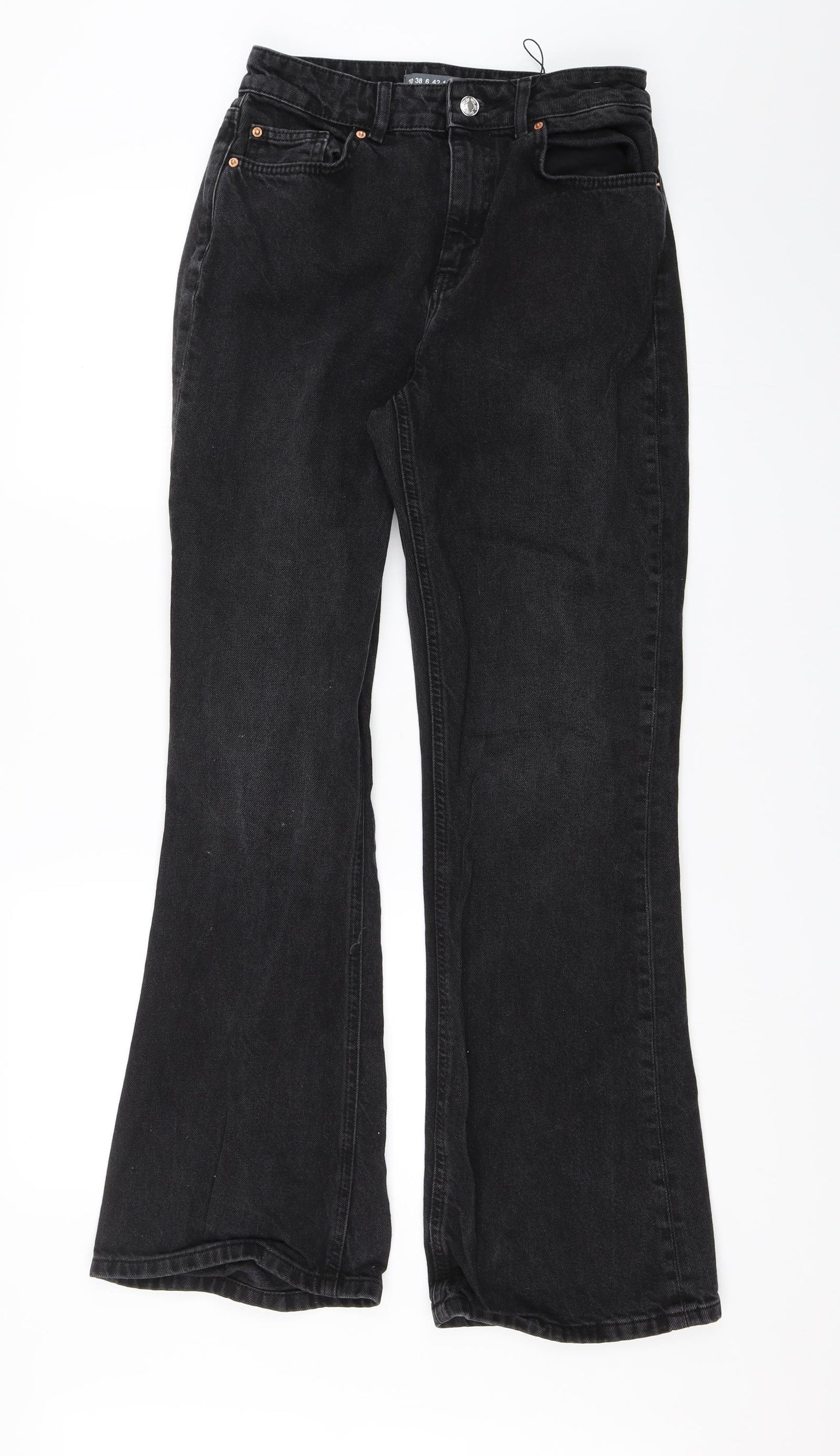 Denim CO. Womens Black  Denim Flared Jeans Size 10 L28 in