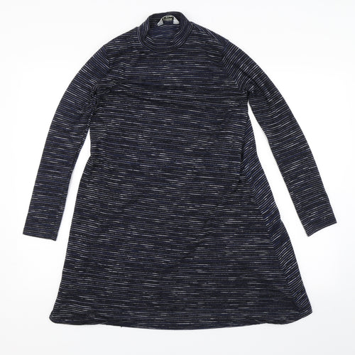 Miss Selfridge Womens Blue Striped  Jumper Dress  Size 8